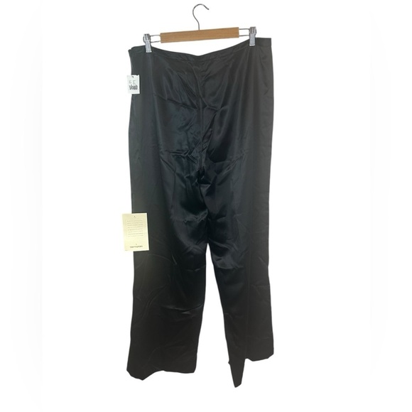 Sutton Studio / Bloomingdale's | NWT | 100% Silk Black Trouser Pants | Size 14 - Picture 5 of 5